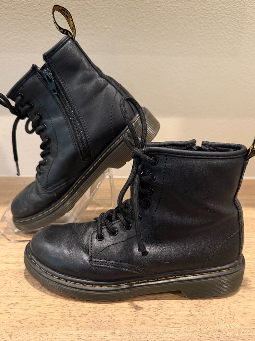 Dr. Martens Kids 1460 Softy T Black Leather Boots - Size 1 Little Kid
